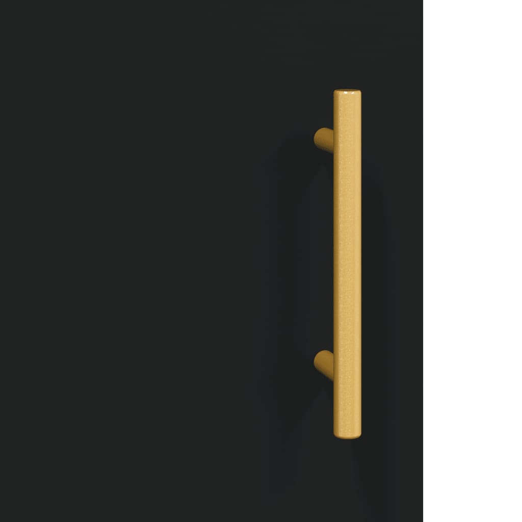 Wall-mounted cabinets, 2 pcs., black, wood