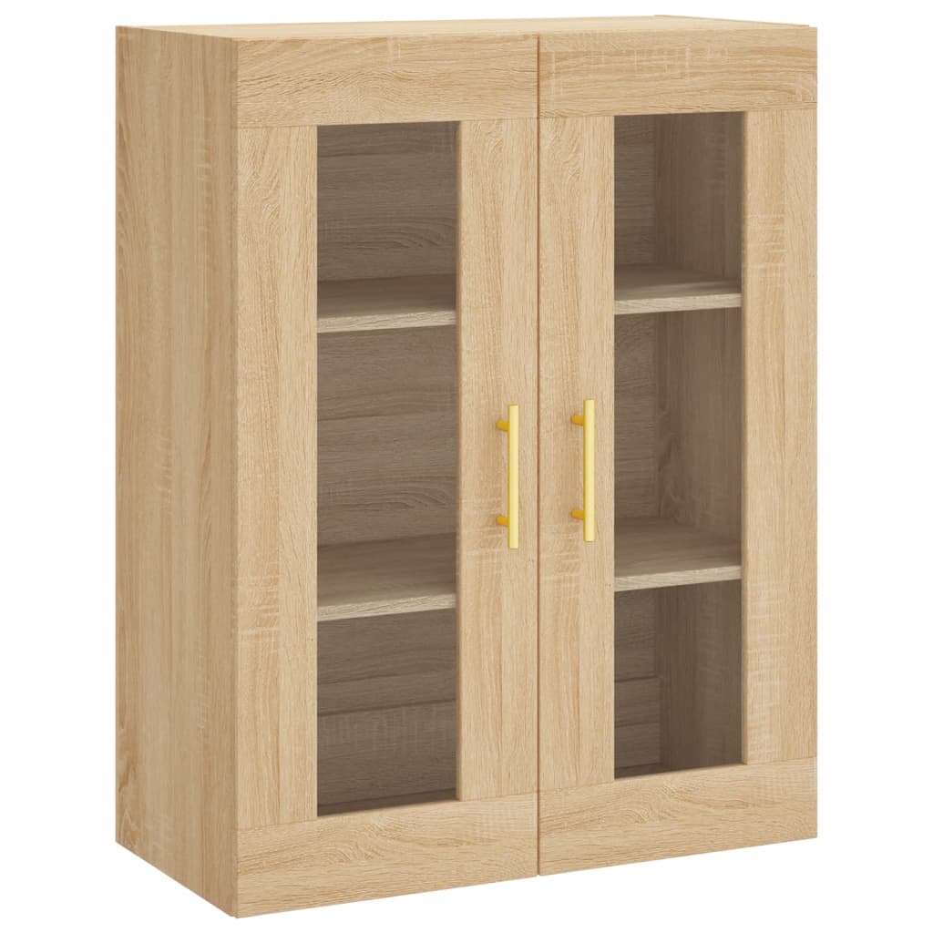 Wall-mounted cabinets, 2 pcs., oak, wood