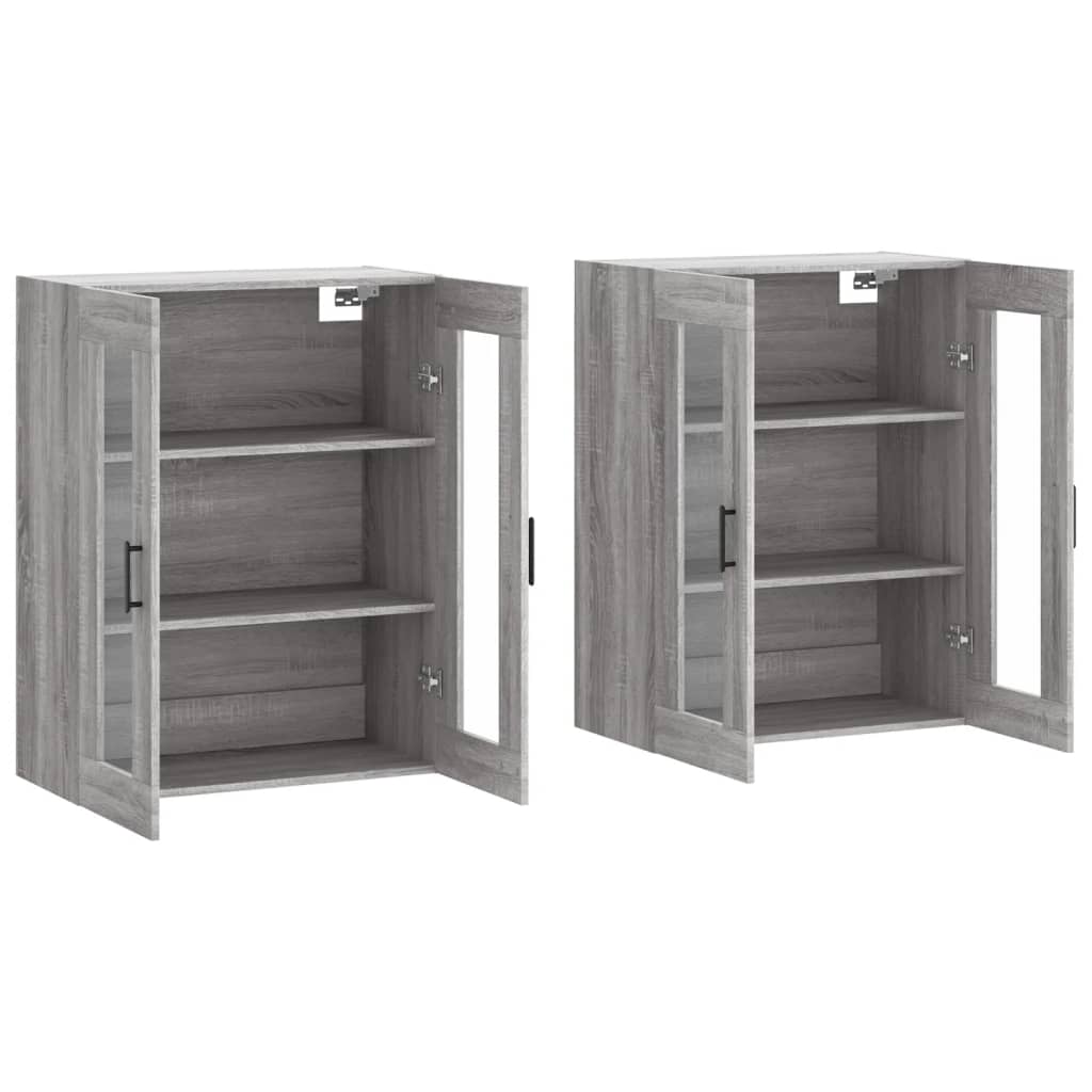 Wall cabinets, 2 pcs., grey, wood