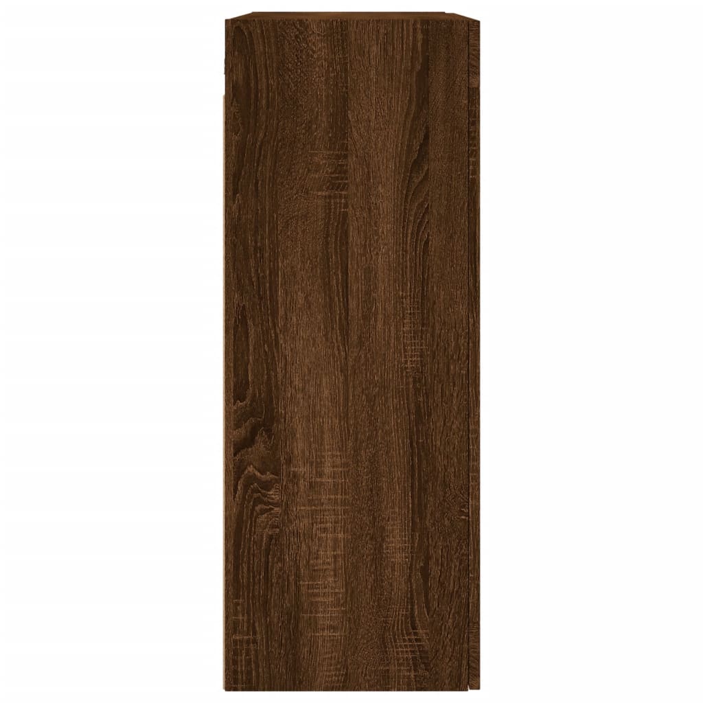 Wall-mounted cabinets, 2 pcs, brown, wood