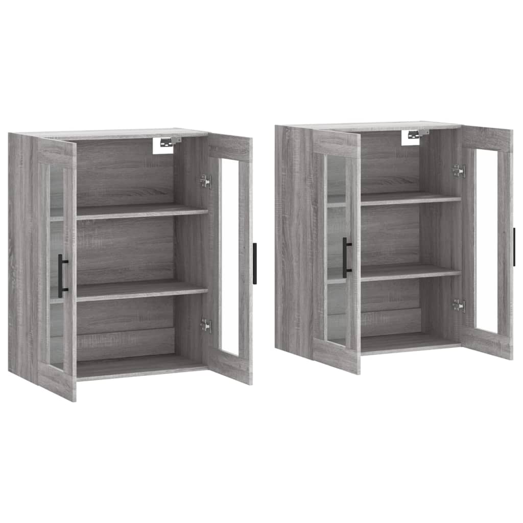 Wall cabinets, 2 pcs., grey, wood