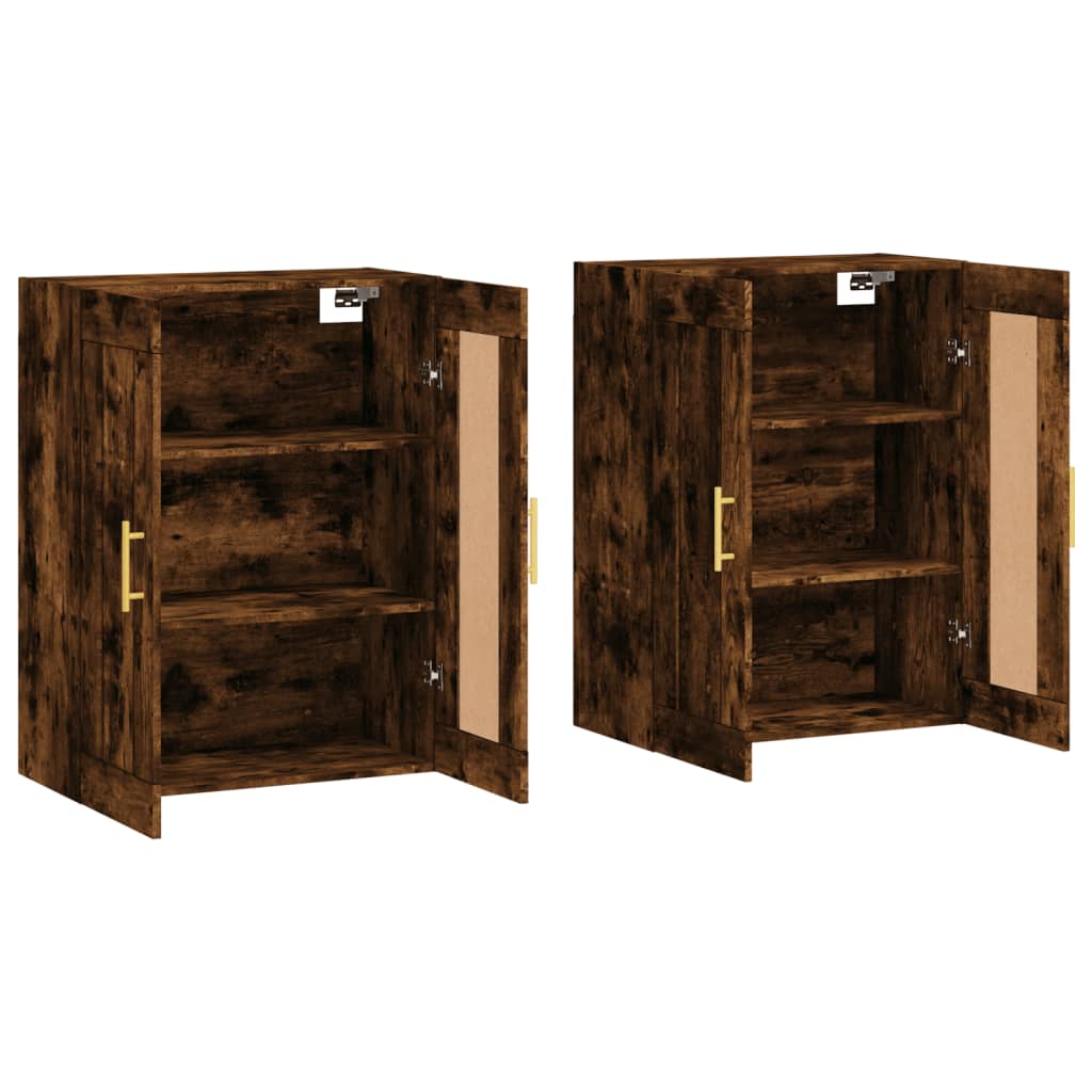 Pie sienas stiprināmi skapīši, 2 gab., dūmu krāsas, koks