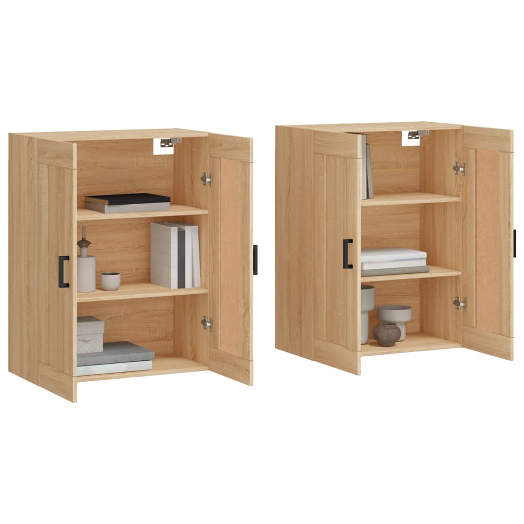 Wall-mounted cabinets, 2 pcs., oak, wood