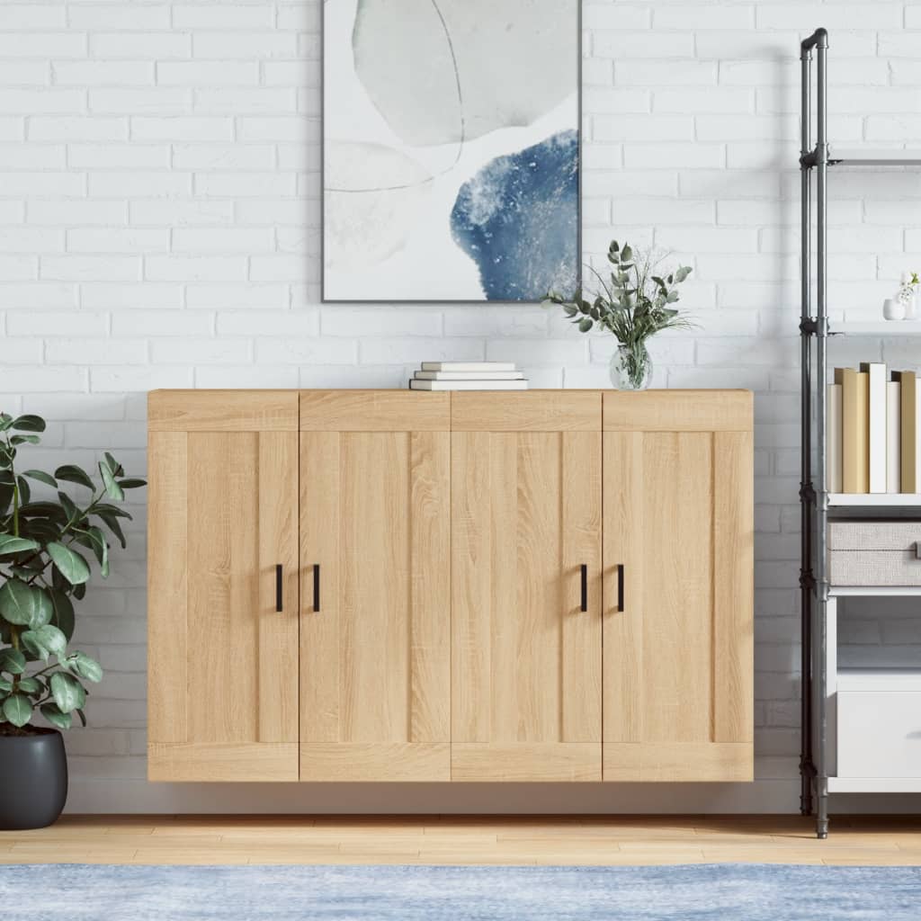 Wall-mounted cabinets, 2 pcs., oak, wood