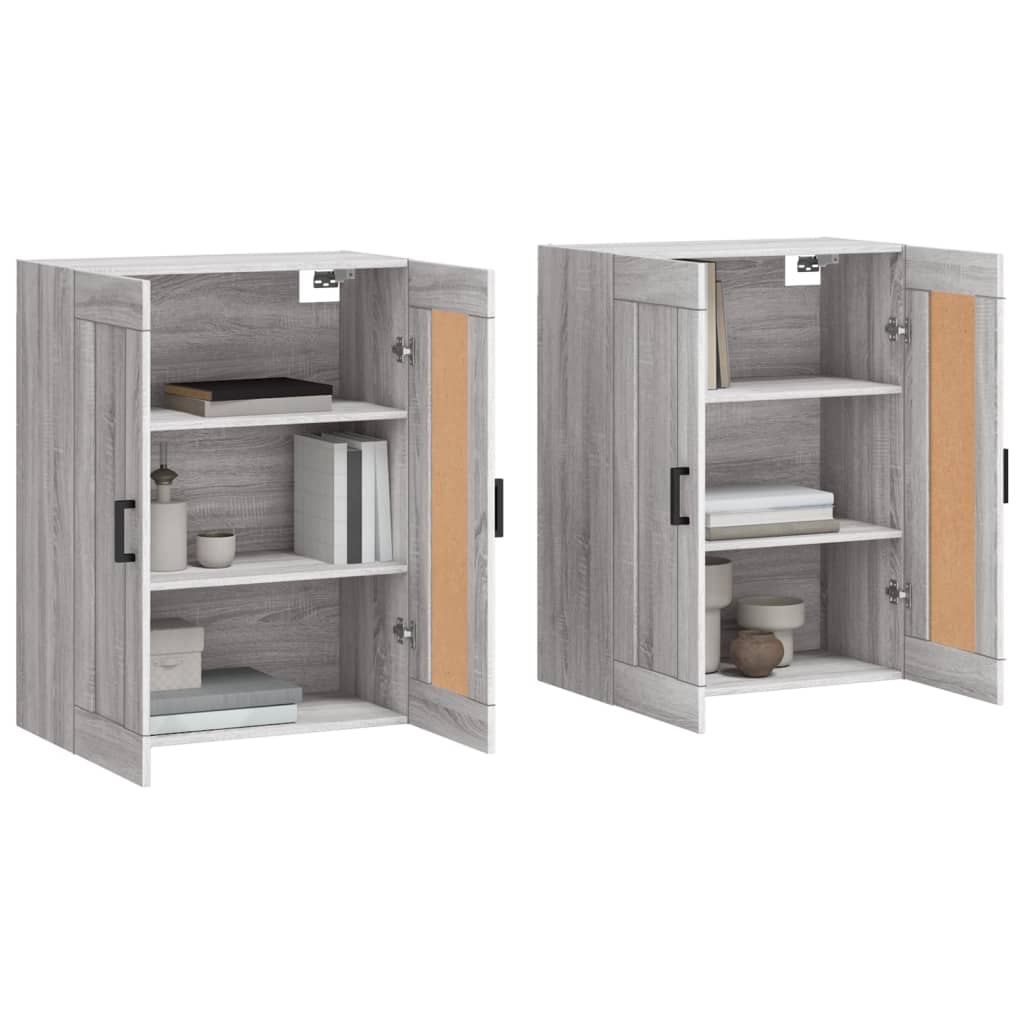 Wall cabinets, 2 pcs., grey, wood