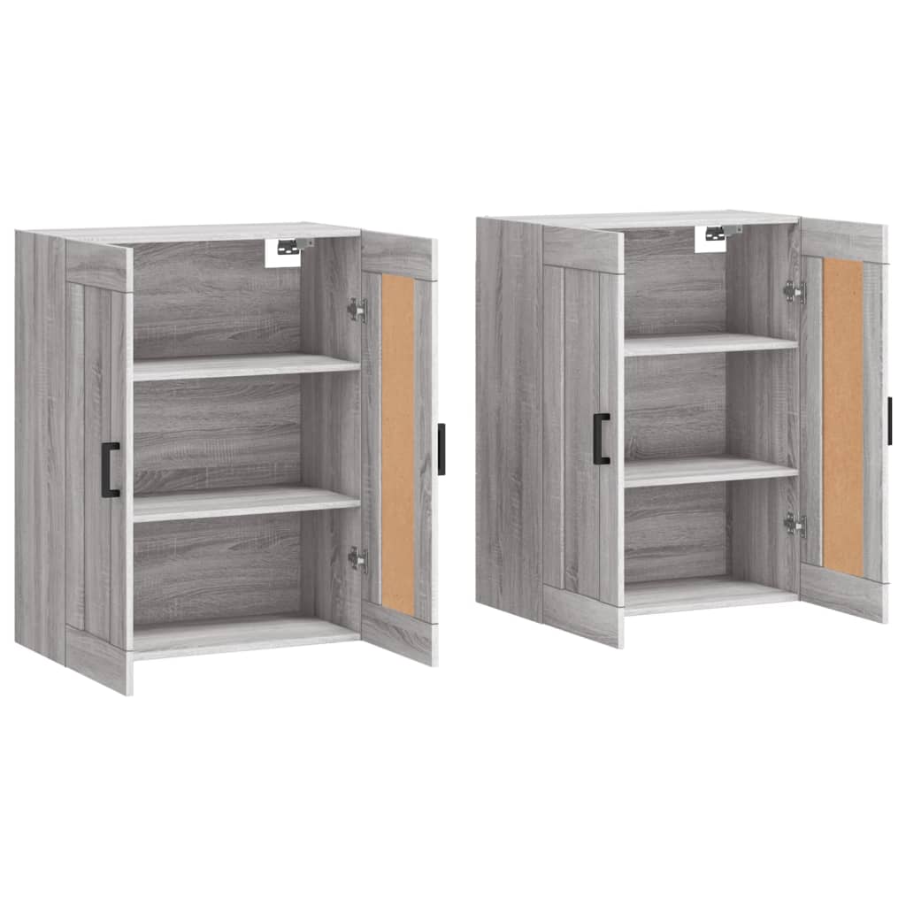 Wall cabinets, 2 pcs., grey, wood