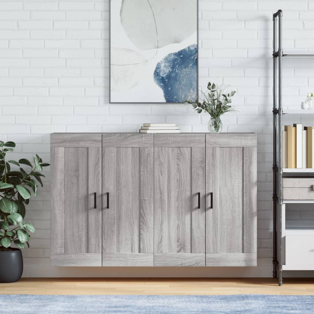 Wall cabinets, 2 pcs., grey, wood