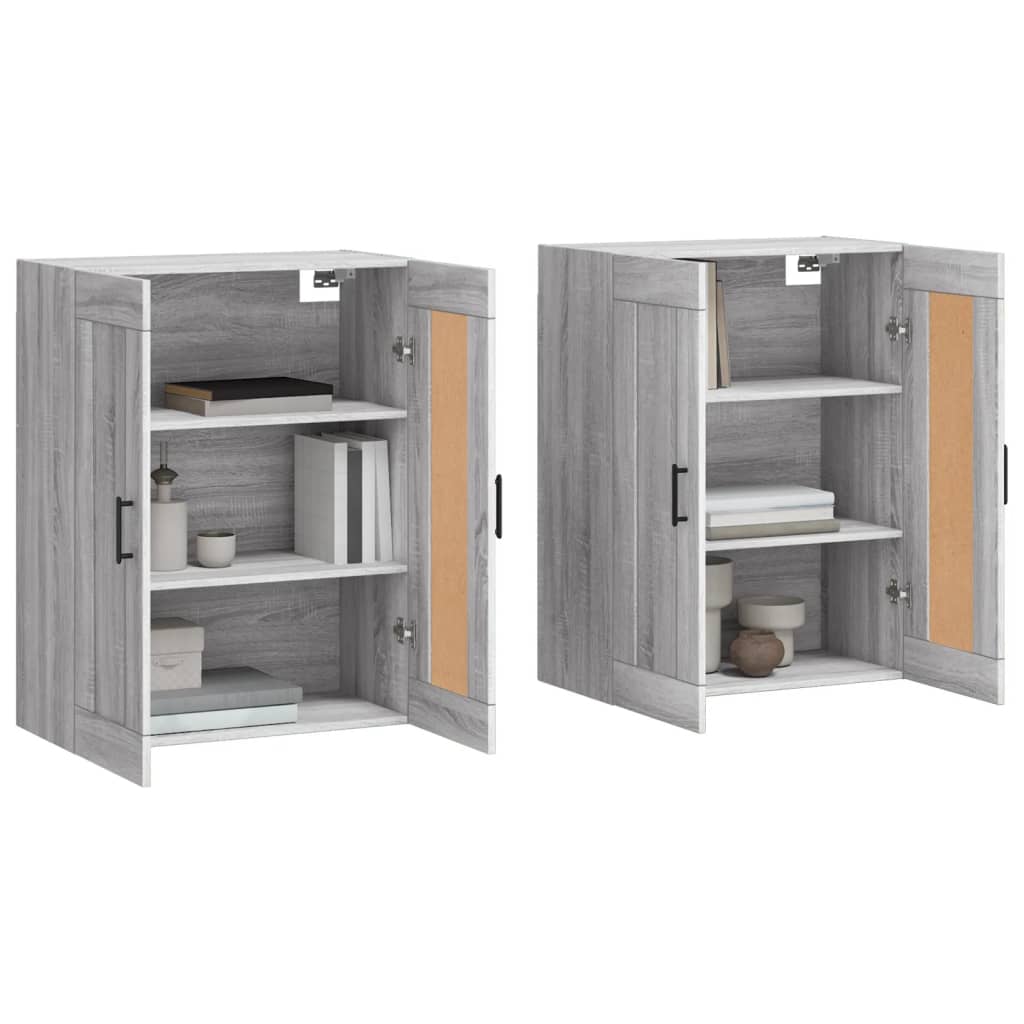 Wall cabinets, 2 pcs., grey, wood