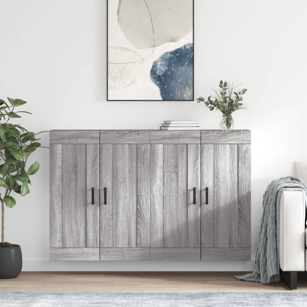 Wall cabinets, 2 pcs., grey, wood