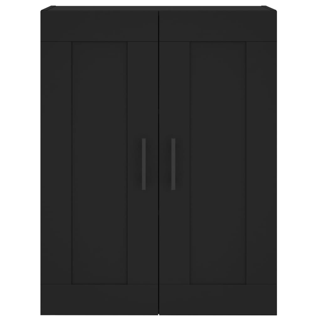 Wall-mounted cabinets, 2 pcs., black, wood