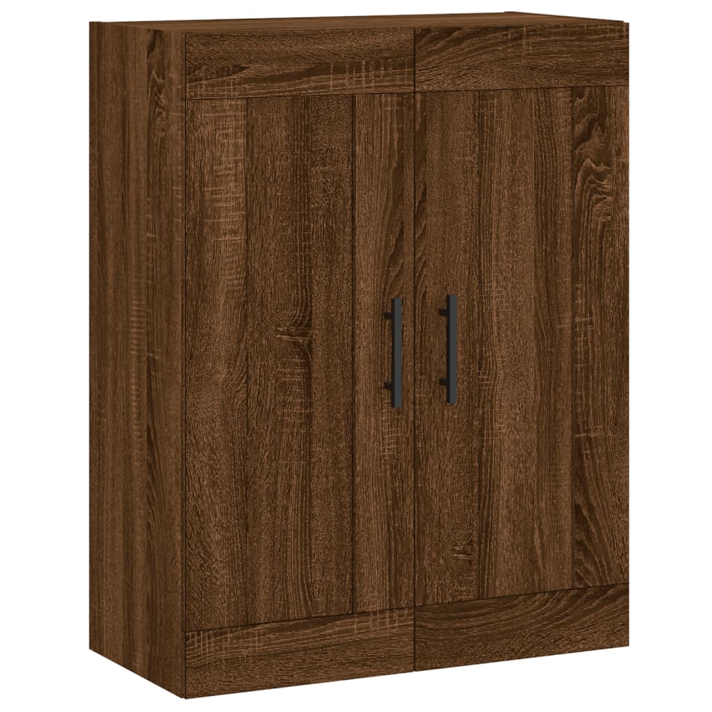Wall-mounted cabinets, 2 pcs, brown, wood