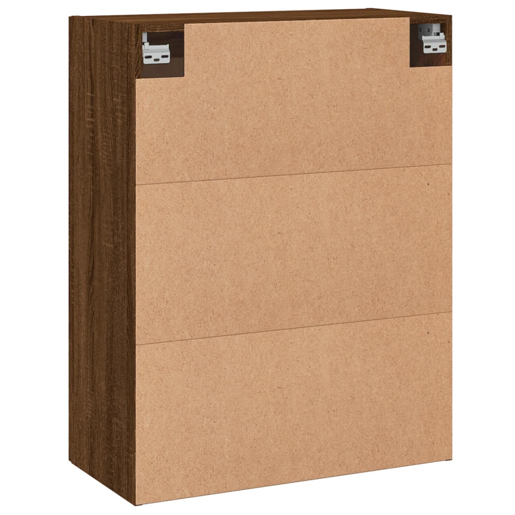 Wall-mounted cabinets, 2 pcs, brown, wood