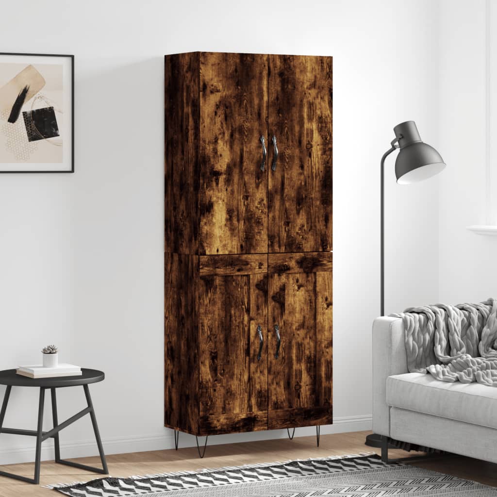 Komoda, dūminio ąžuolo spalvos, 69,5x34x180cm, apdirbta mediena