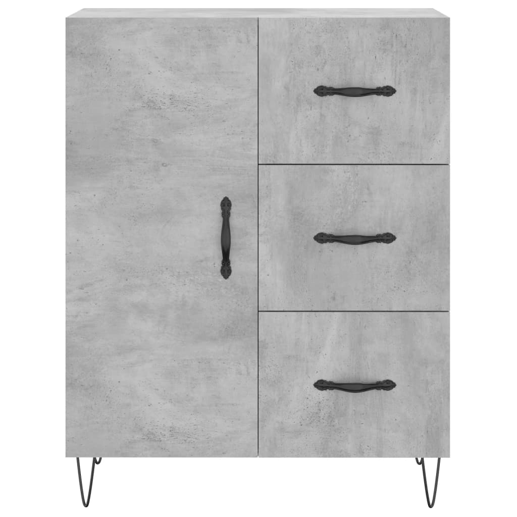 Chest of drawers, concrete grey, 69.5x34x180cm, engineered wood