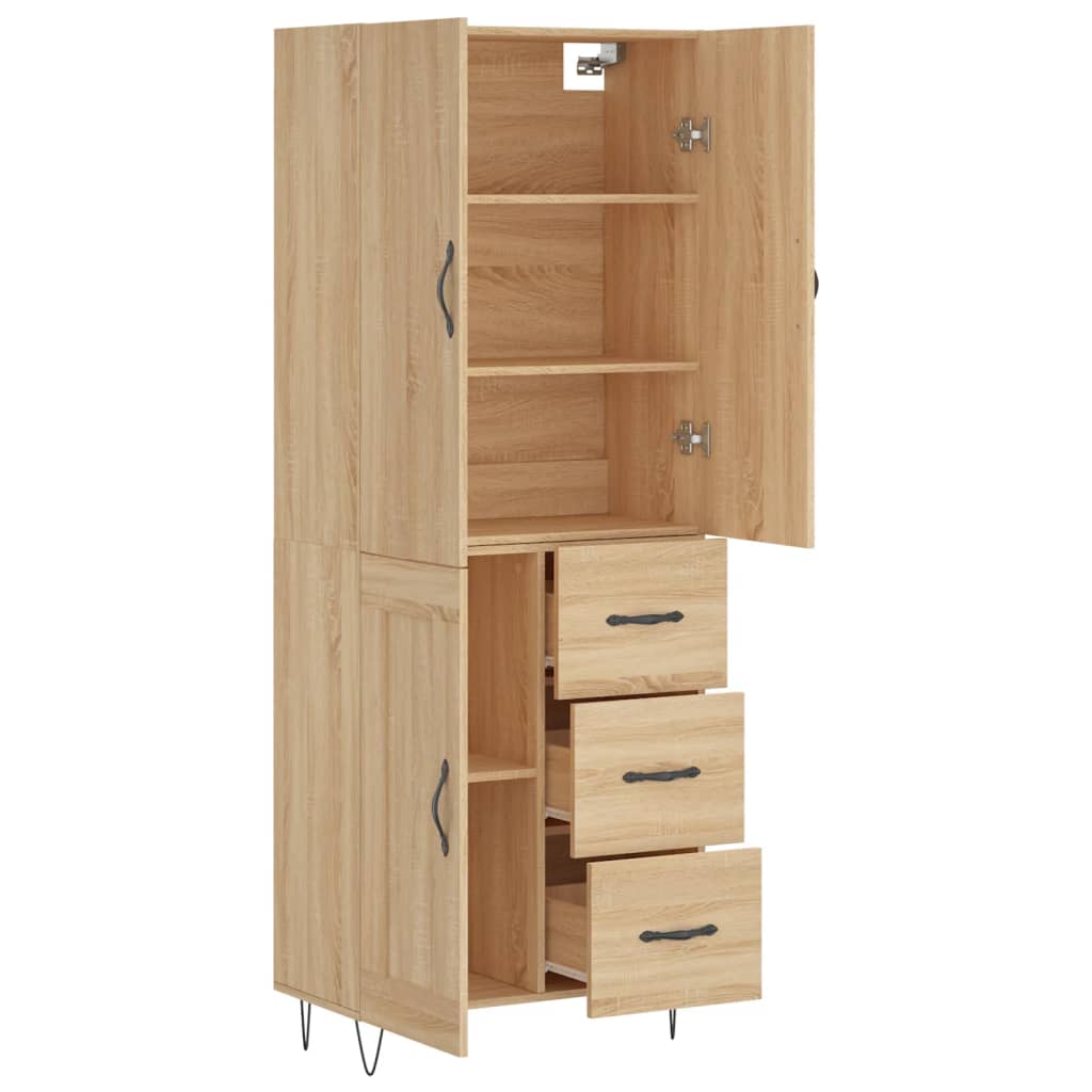 Chest of drawers, Sonoma oak, 69.5x34x180cm, engineered wood