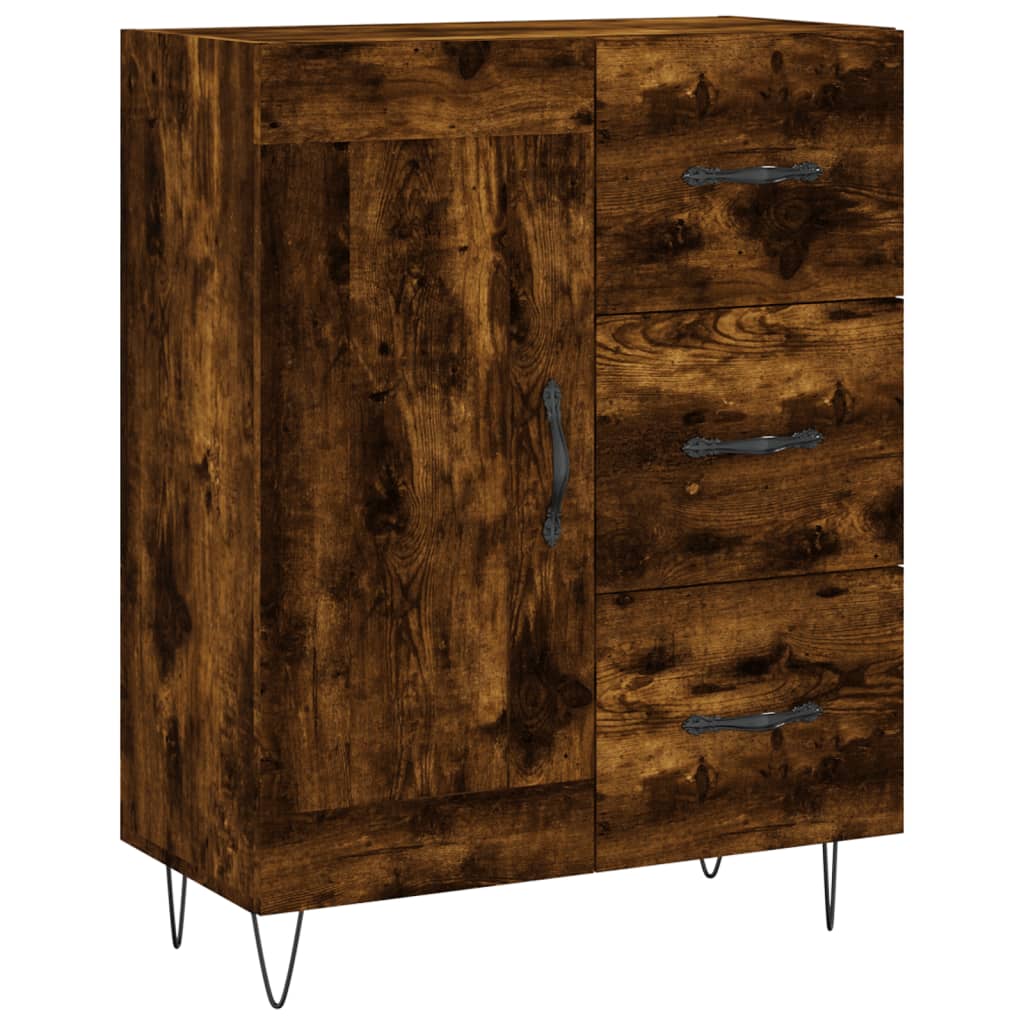 Kumode, dūmu ozola krāsā, 69,5x34x180cm, apstrādāta koksne