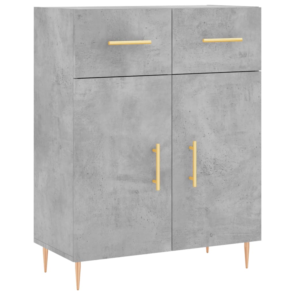 Chest of drawers, concrete grey, 69.5x34x180cm, engineered wood