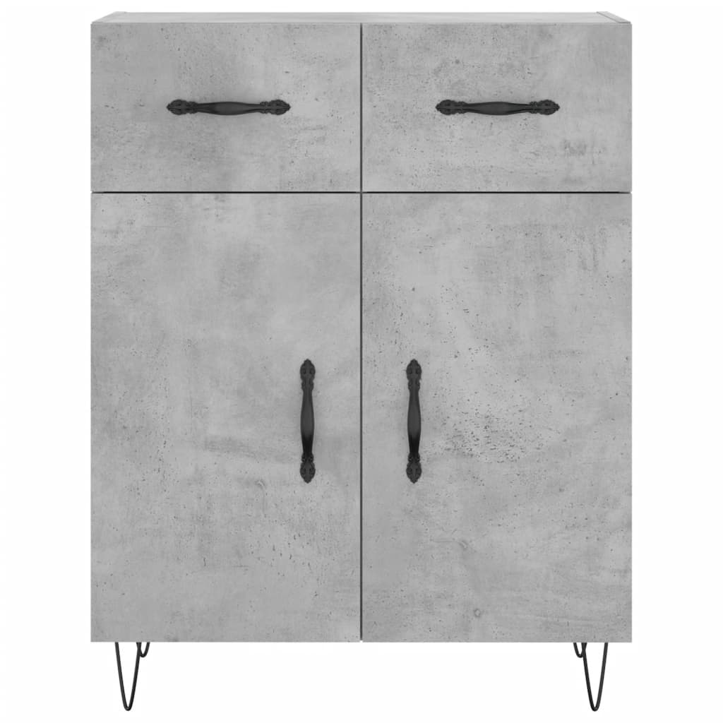 Chest of drawers, concrete grey, 69.5x34x180cm, engineered wood