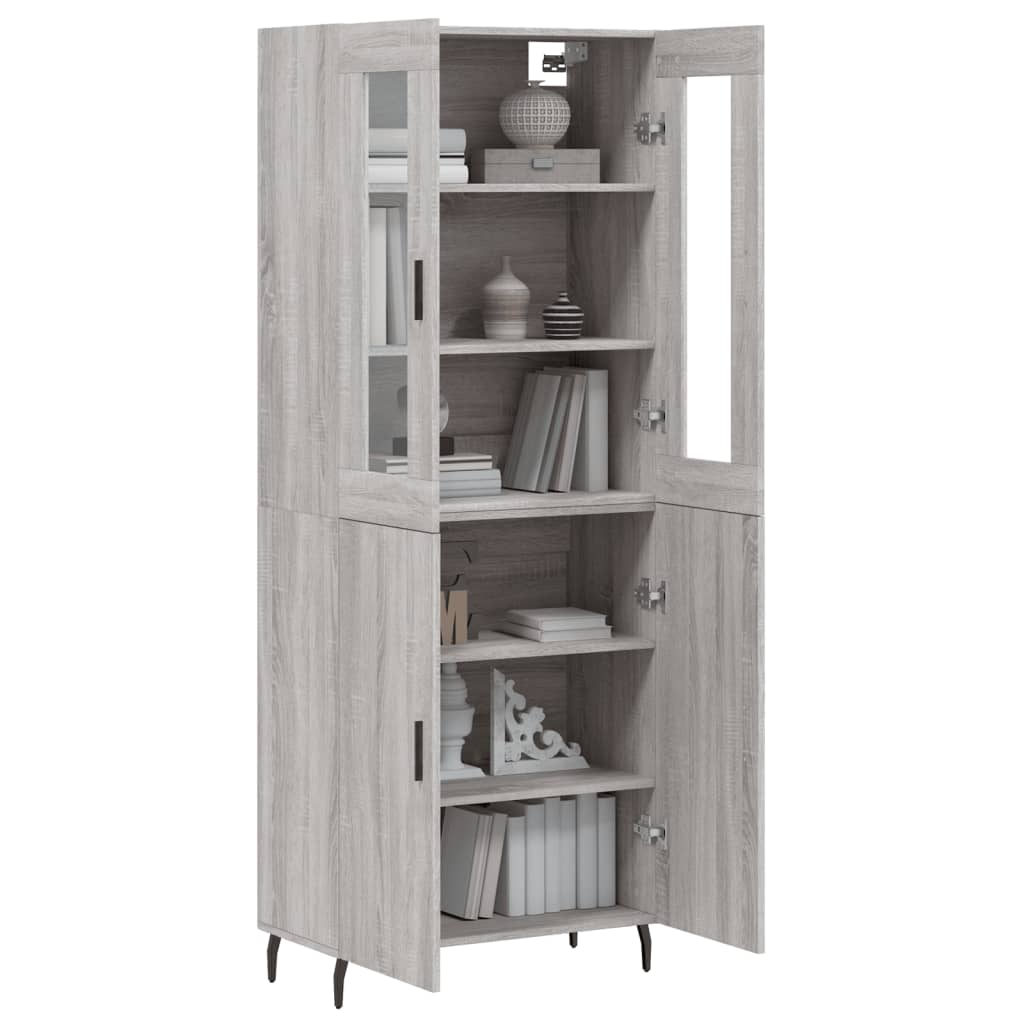 Kumode, pelēka ozola krāsā, 69,5x34x180cm, apstrādāta koksne