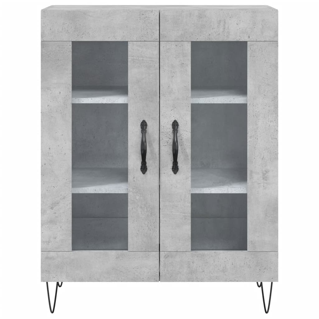 Kumode, betona pelēka, 69,5x34x180cm, apstrādāta koksne