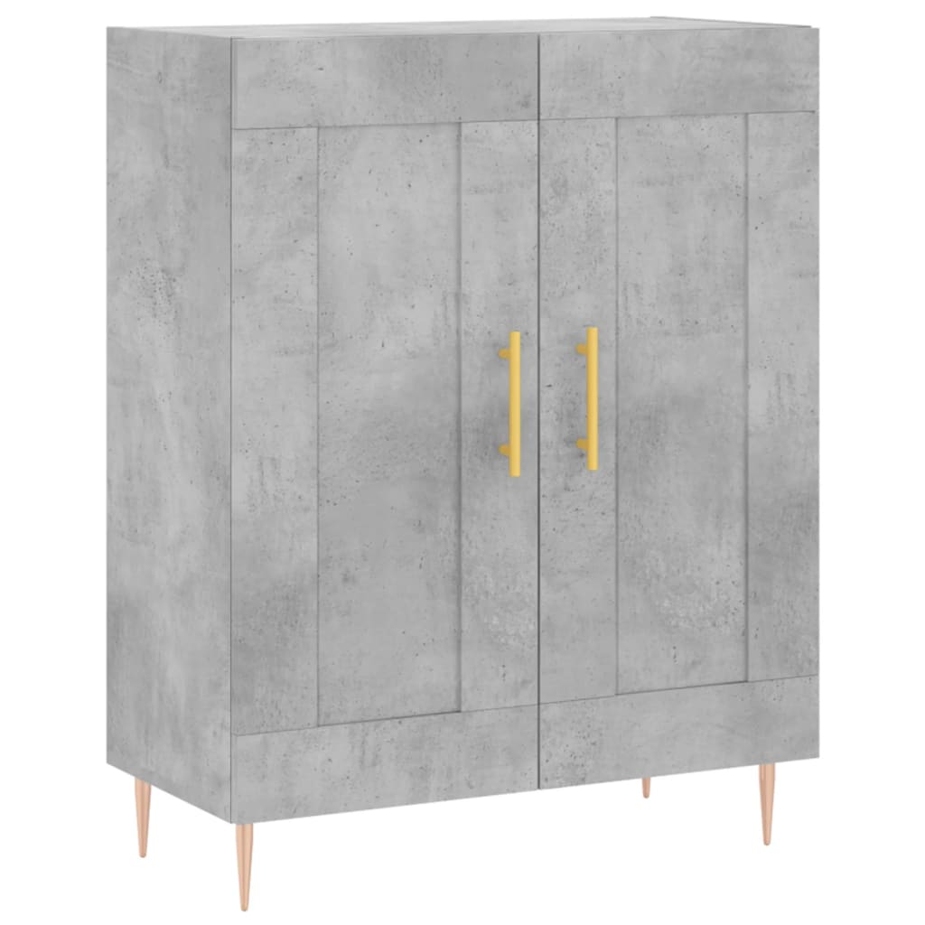 Chest of drawers, concrete grey, 69.5x34x180cm, engineered wood