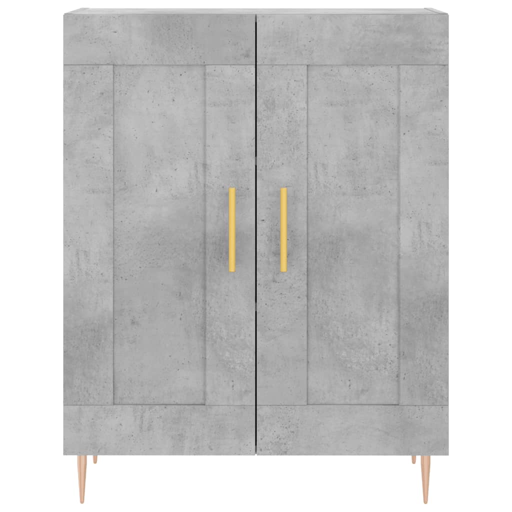 Chest of drawers, concrete grey, 69.5x34x180cm, engineered wood