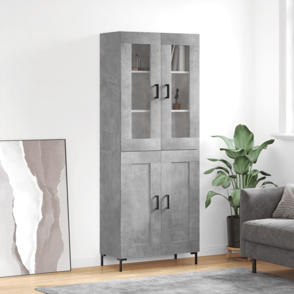 Komoda, betono pilkos spalvos, 69,5x34x180cm, apdirbta mediena