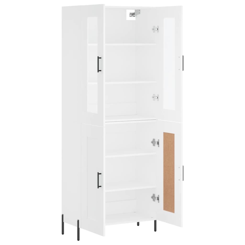 Chest of drawers, white, 69.5x34x180cm, engineered wood