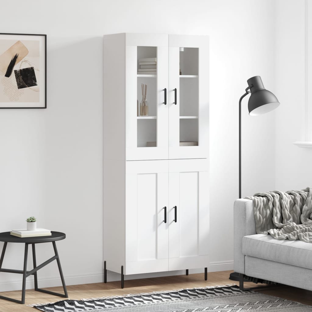 Chest of drawers, white, 69.5x34x180cm, engineered wood
