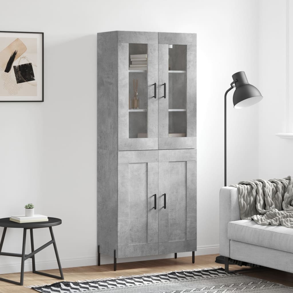 Komoda, betono pilkos spalvos, 69,5x34x180cm, apdirbta mediena