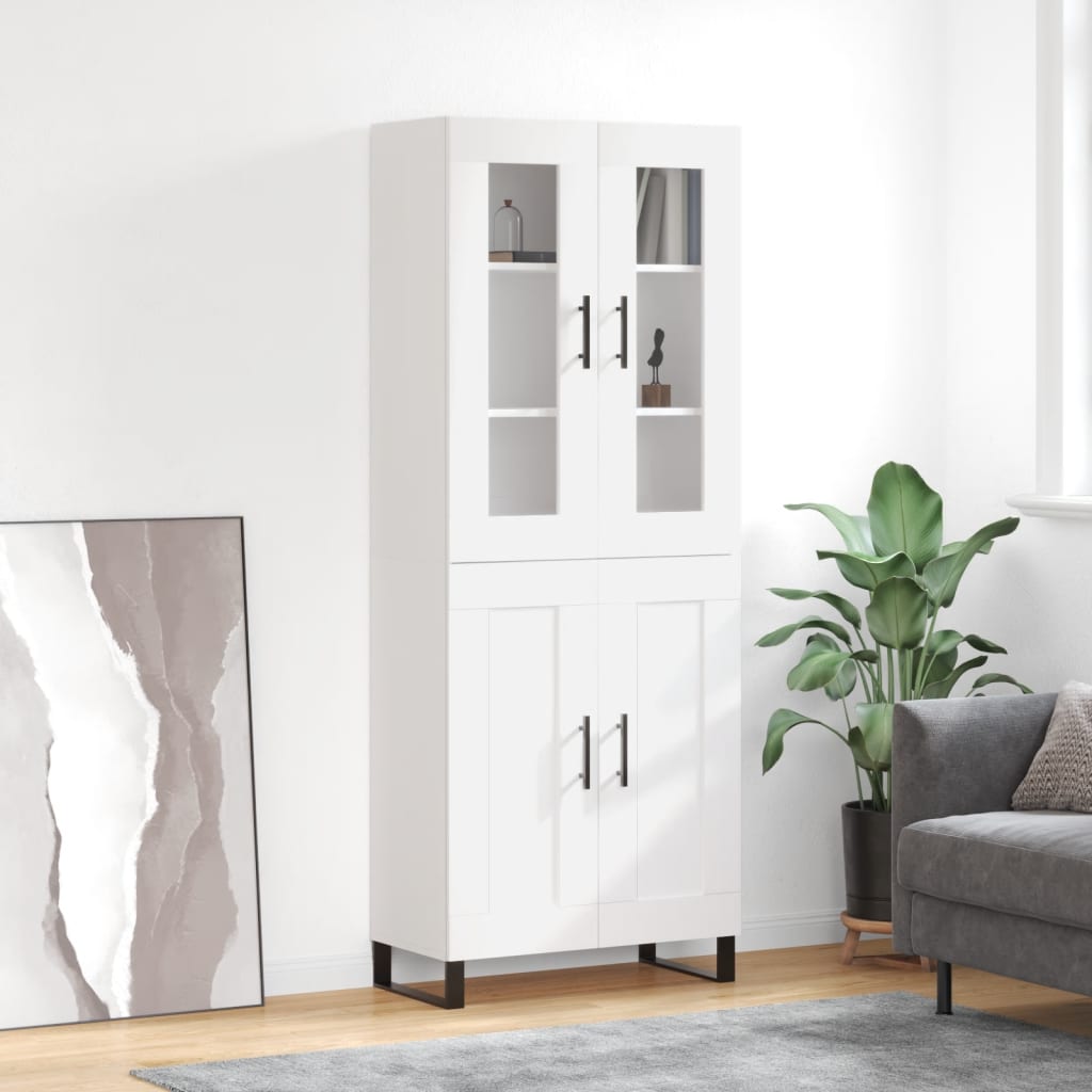 Kumode, balta, 69,5x34x180cm, apstrādāta koksne