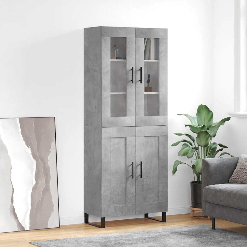 Komoda, betono pilkos spalvos, 69,5x34x180cm, apdirbta mediena