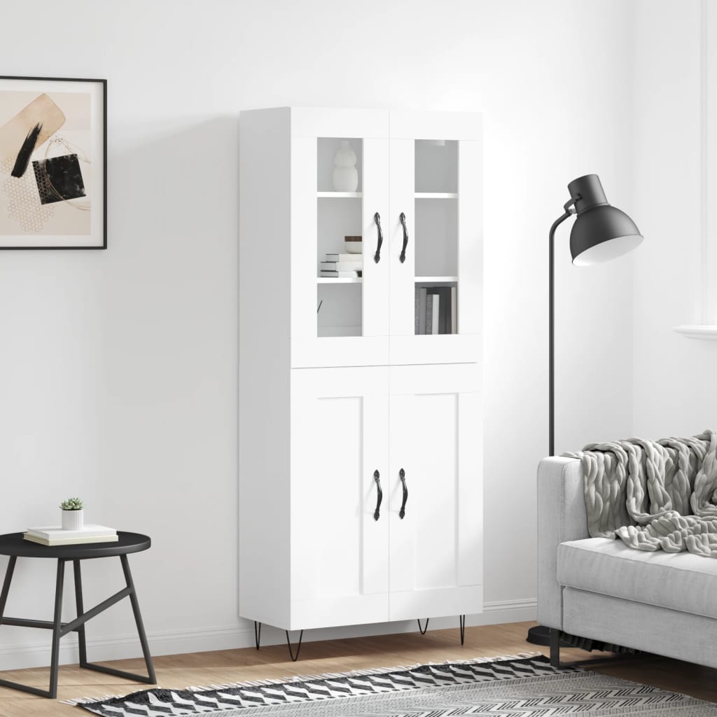 Kumode, balta, 69,5x34x180cm, apstrādāta koksne