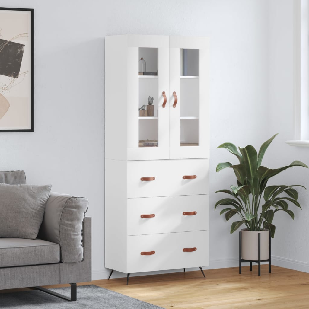 Kumode, balta, 69,5x34x180cm, apstrādāta koksne