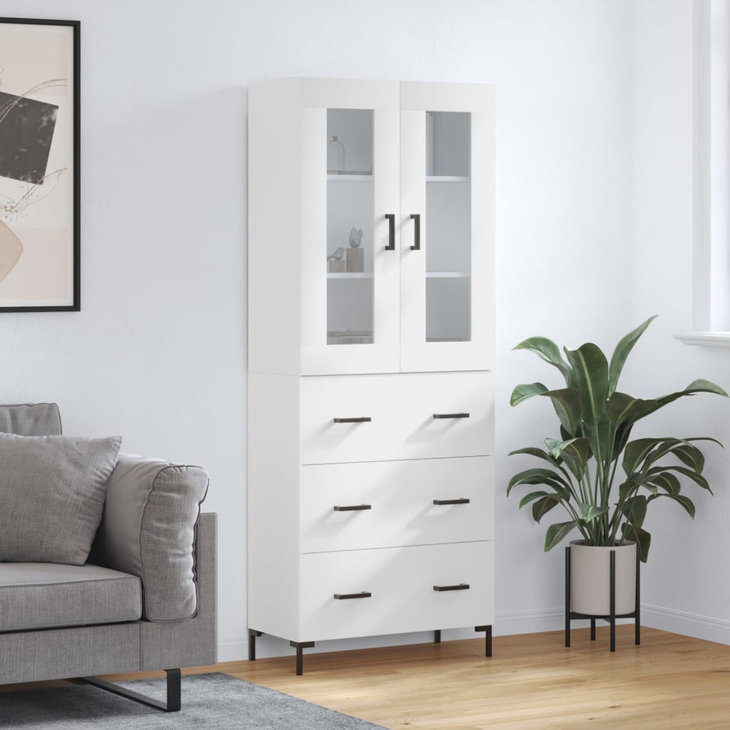 Kumode, balta, 69,5x34x180cm, apstrādāta koksne