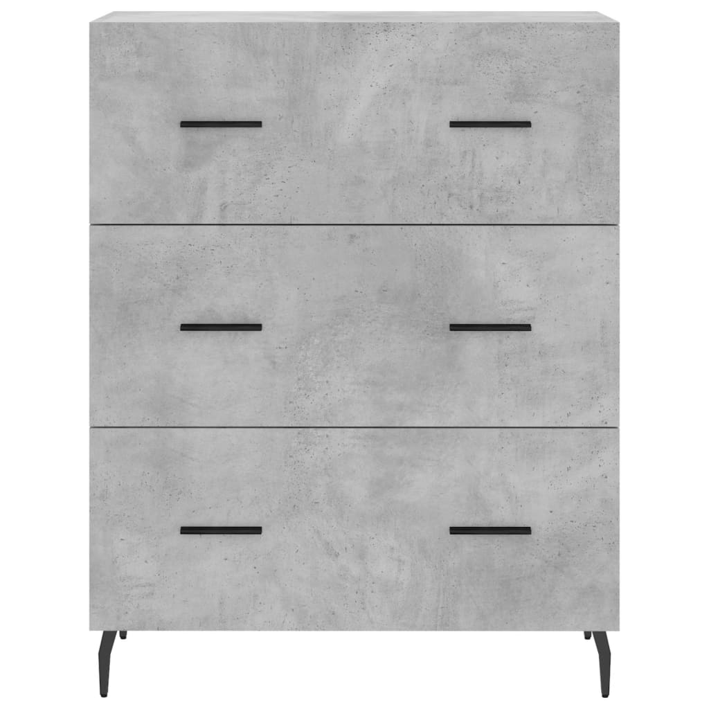 Kumode, betona pelēka, 69,5x34x180cm, apstrādāta koksne