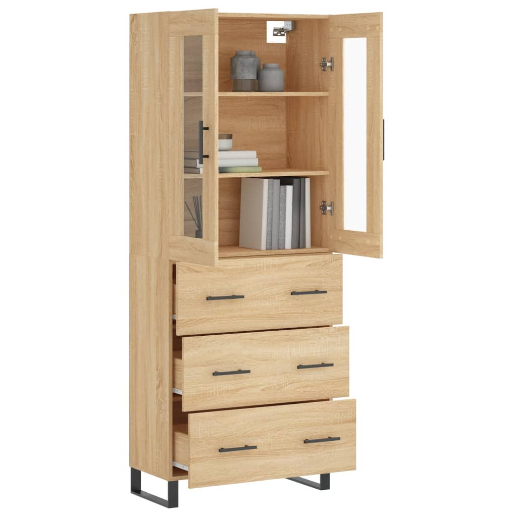 Chest of drawers, Sonoma oak, 69.5x34x180cm, engineered wood