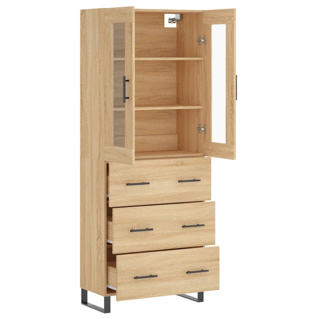Chest of drawers, Sonoma oak, 69.5x34x180cm, engineered wood