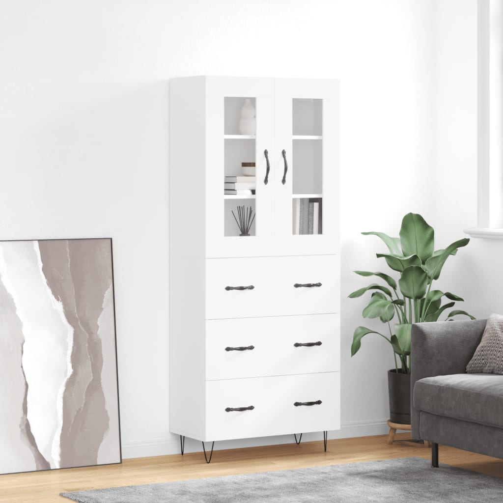 Kumode, balta, 69,5x34x180cm, apstrādāta koksne