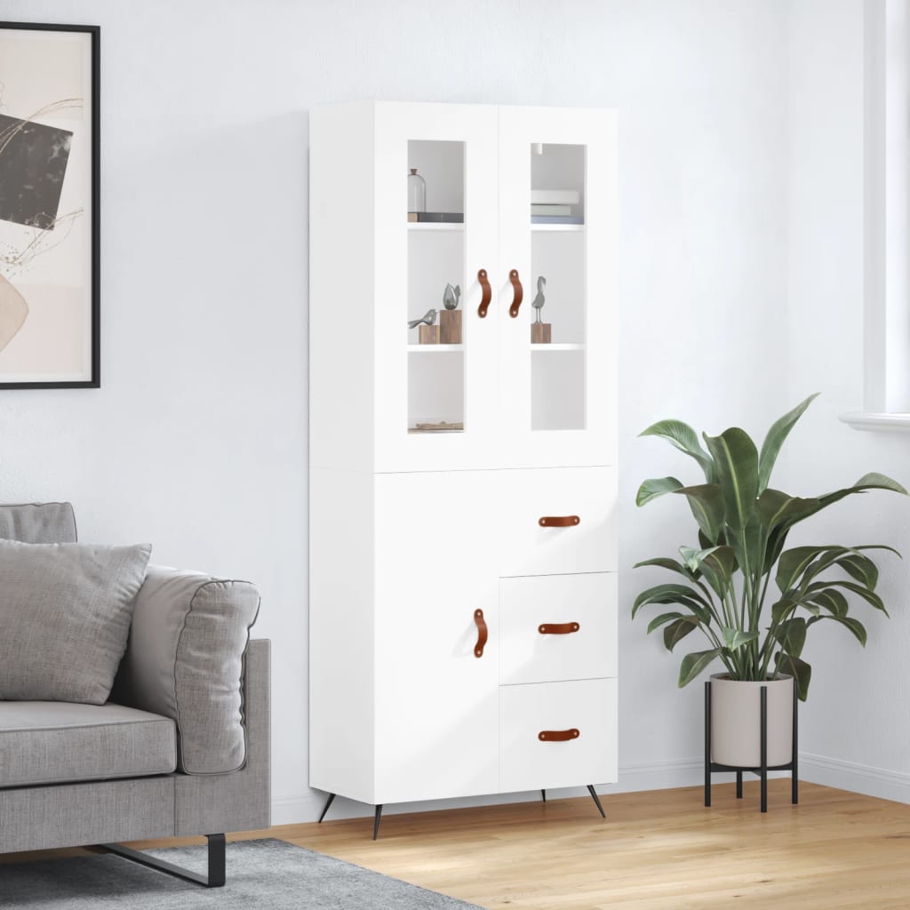 Kumode, balta, 69,5x34x180cm, apstrādāta koksne