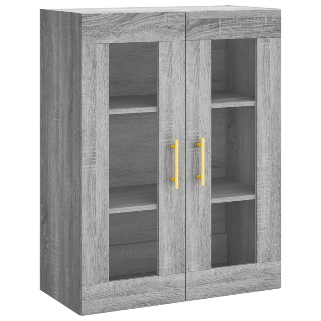 Chest of drawers, grey oak, 69.5x34x180cm, engineered wood