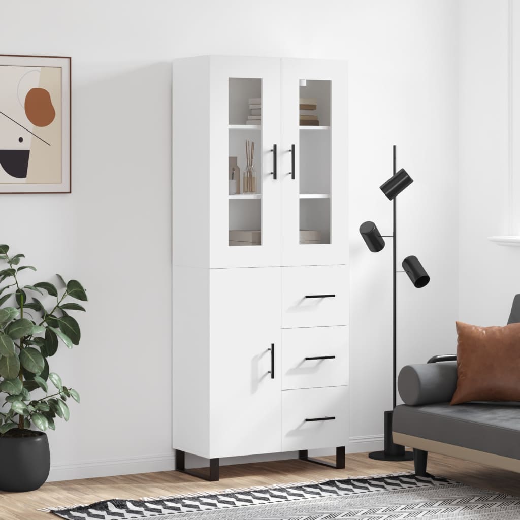 Kumode, balta, 69,5x34x180cm, apstrādāta koksne