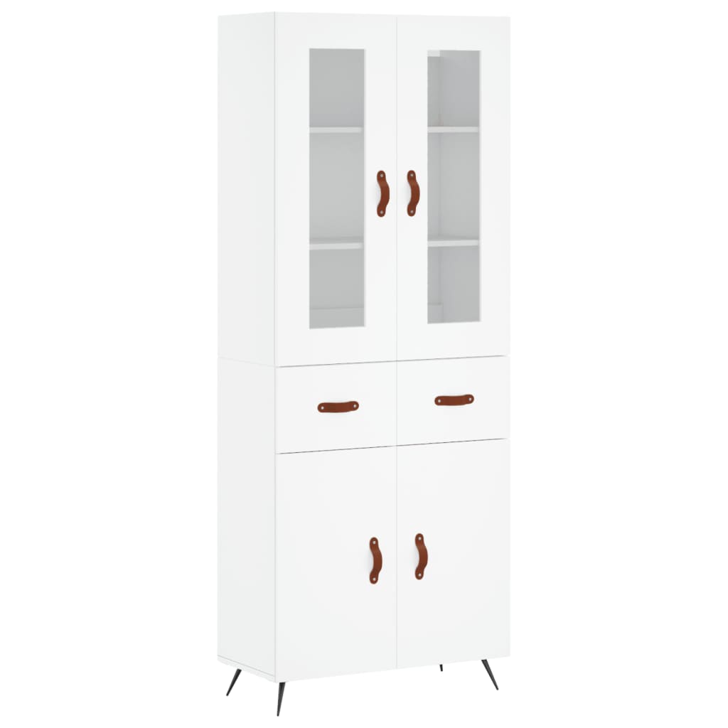 Chest of drawers, white, 69.5x34x180cm, engineered wood