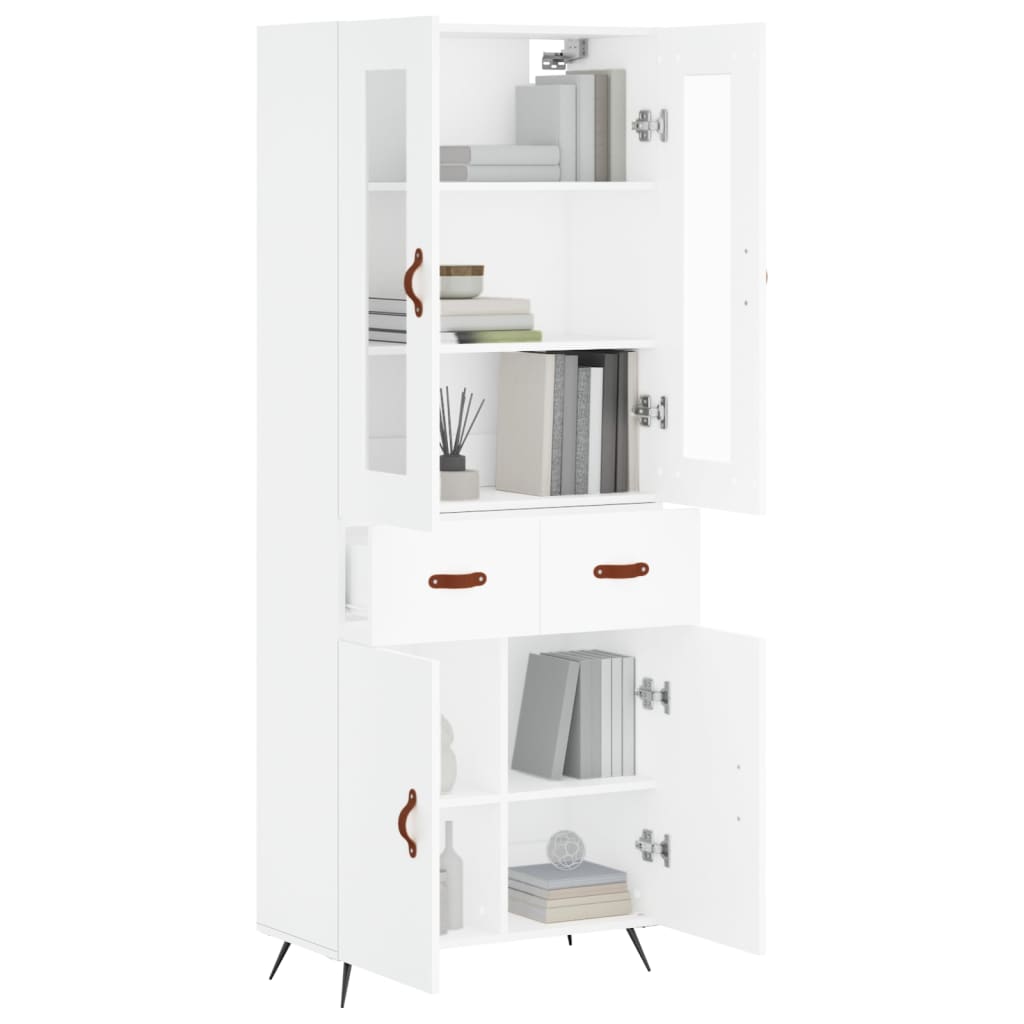 Chest of drawers, white, 69.5x34x180cm, engineered wood
