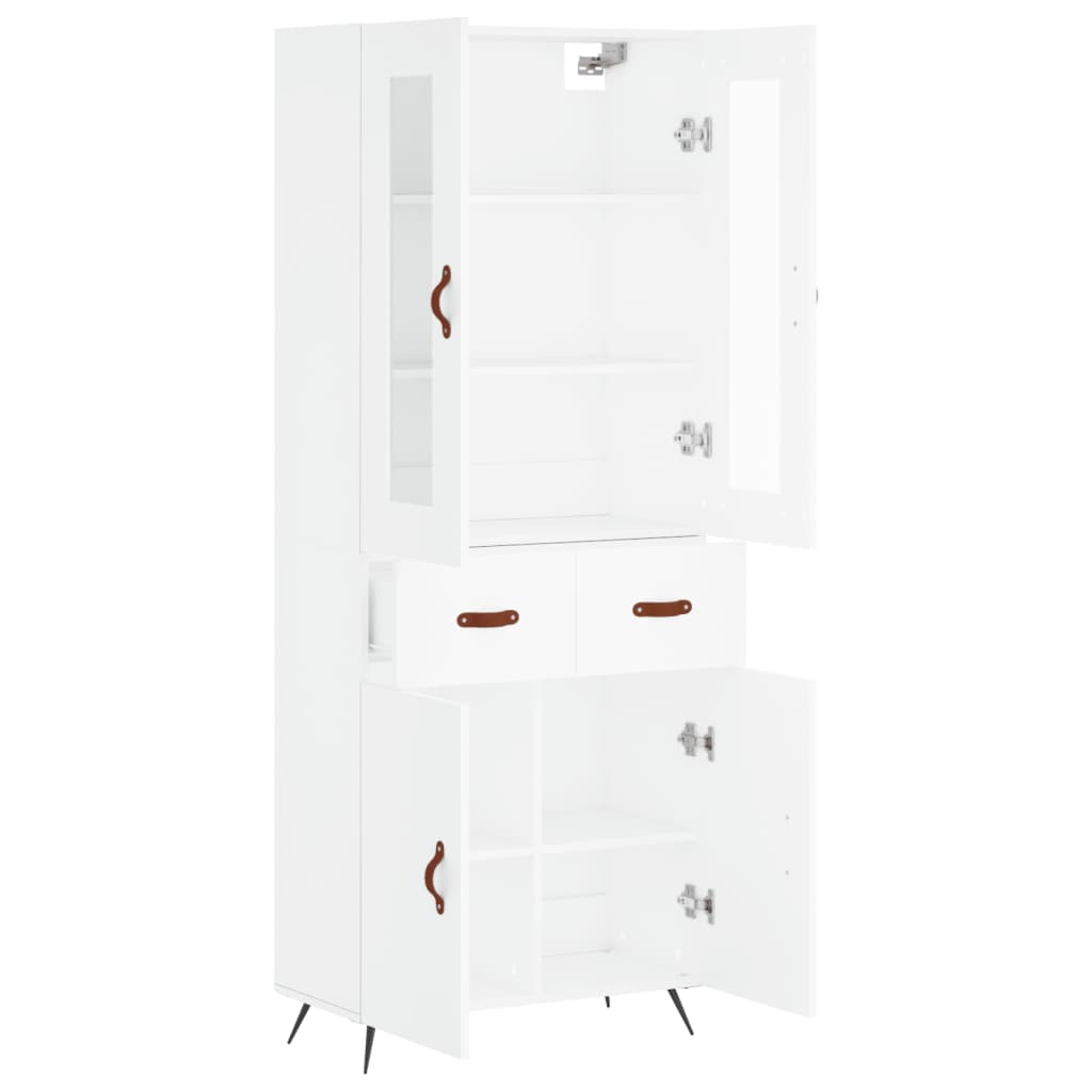 Chest of drawers, white, 69.5x34x180cm, engineered wood