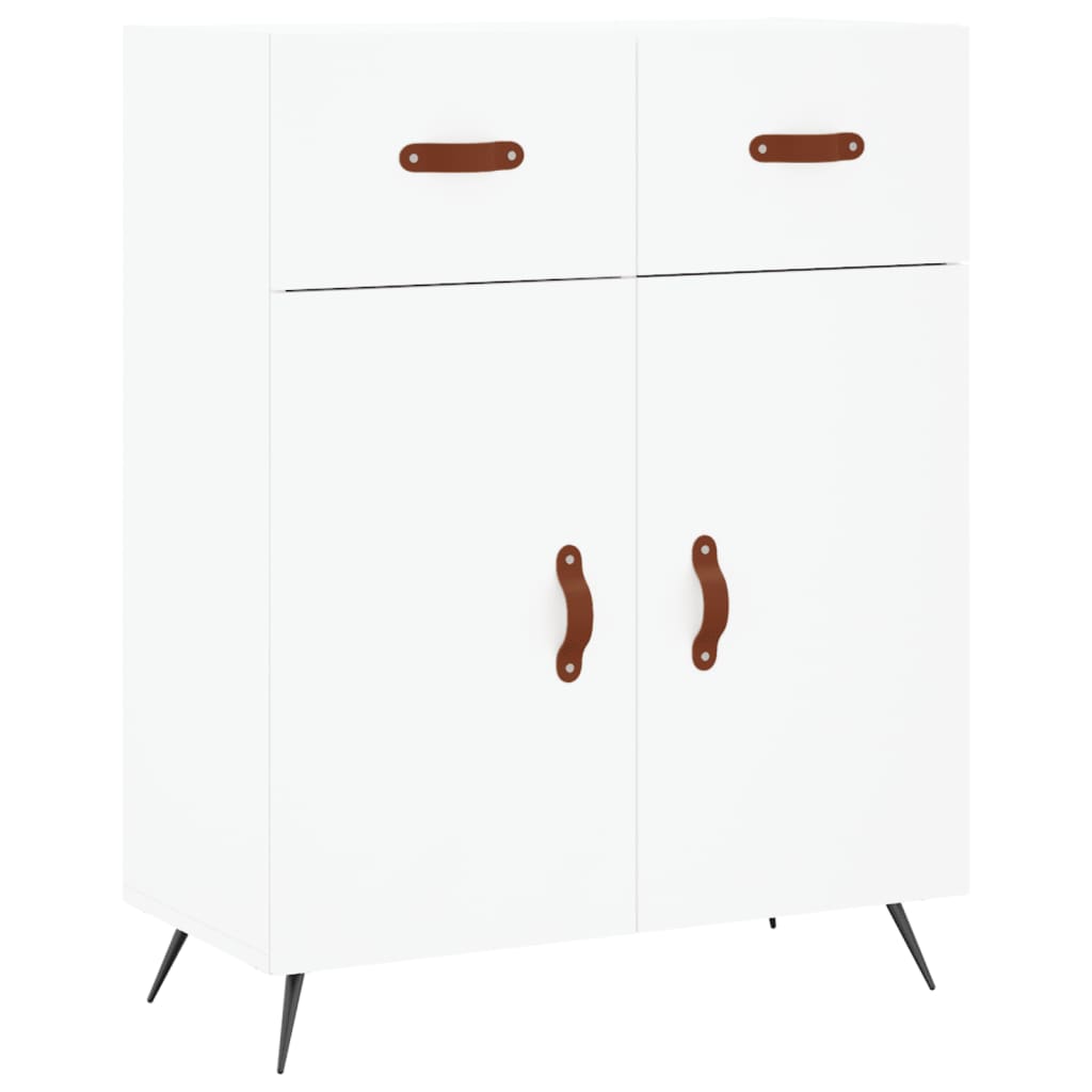Chest of drawers, white, 69.5x34x180cm, engineered wood