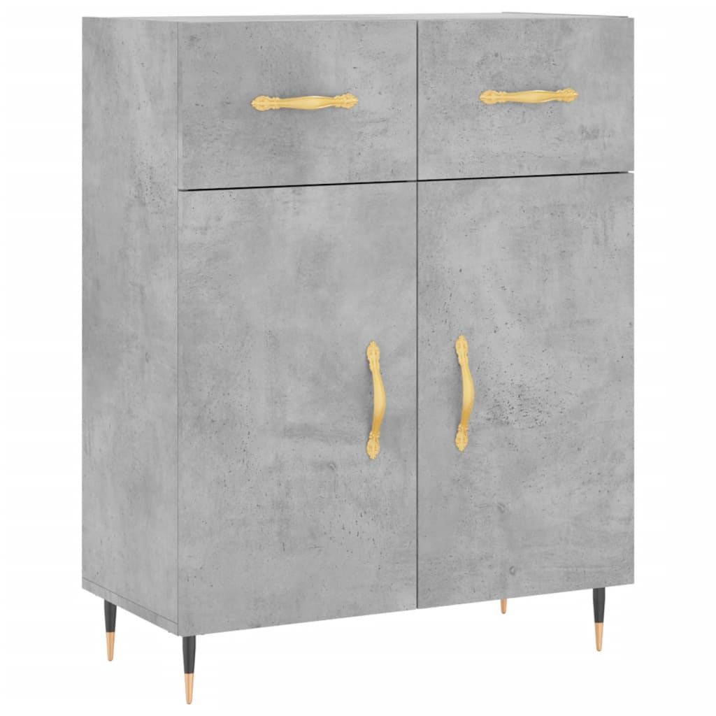 Kumode, betona pelēka krāsa, 69,5x34x180 cm, apstrādāta koksne