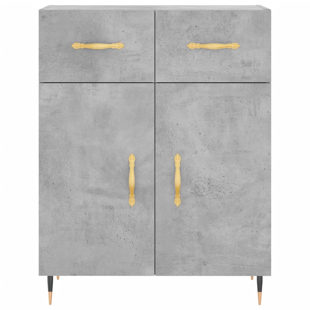 Kumode, betona pelēka krāsa, 69,5x34x180 cm, apstrādāta koksne