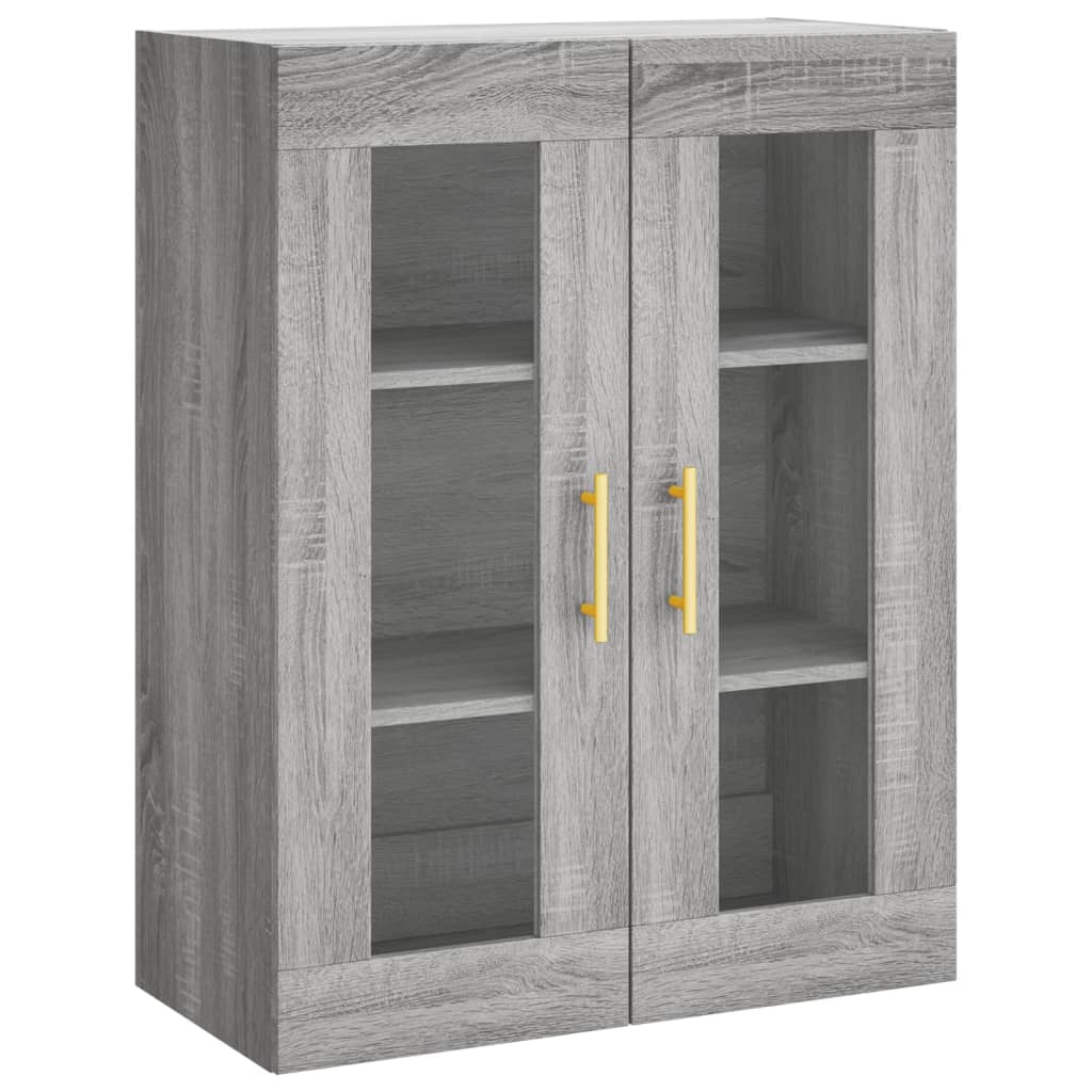 Chest of drawers, grey oak, 69.5x34x180cm, engineered wood