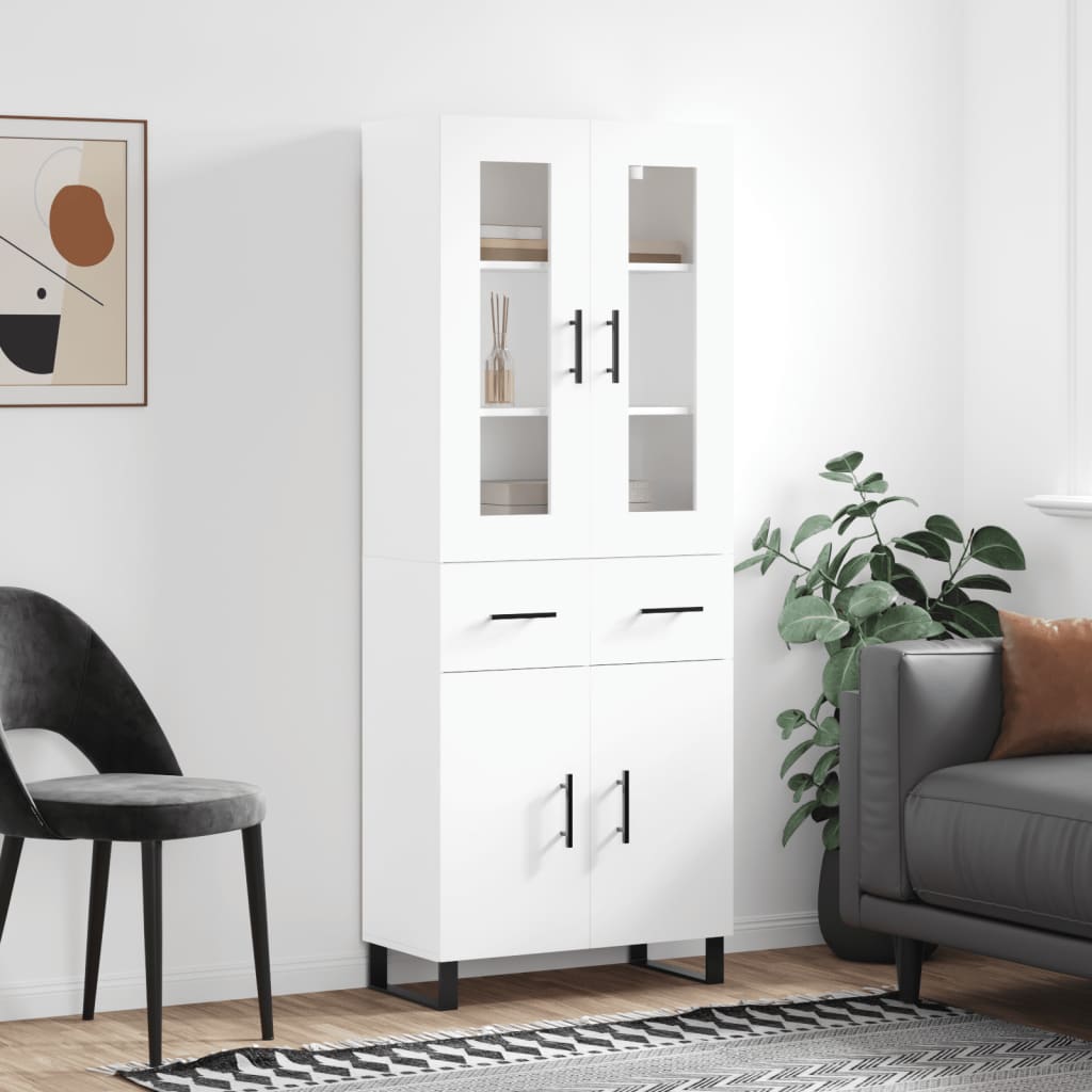 Kumode, balta, 69,5x34x180cm, apstrādāta koksne